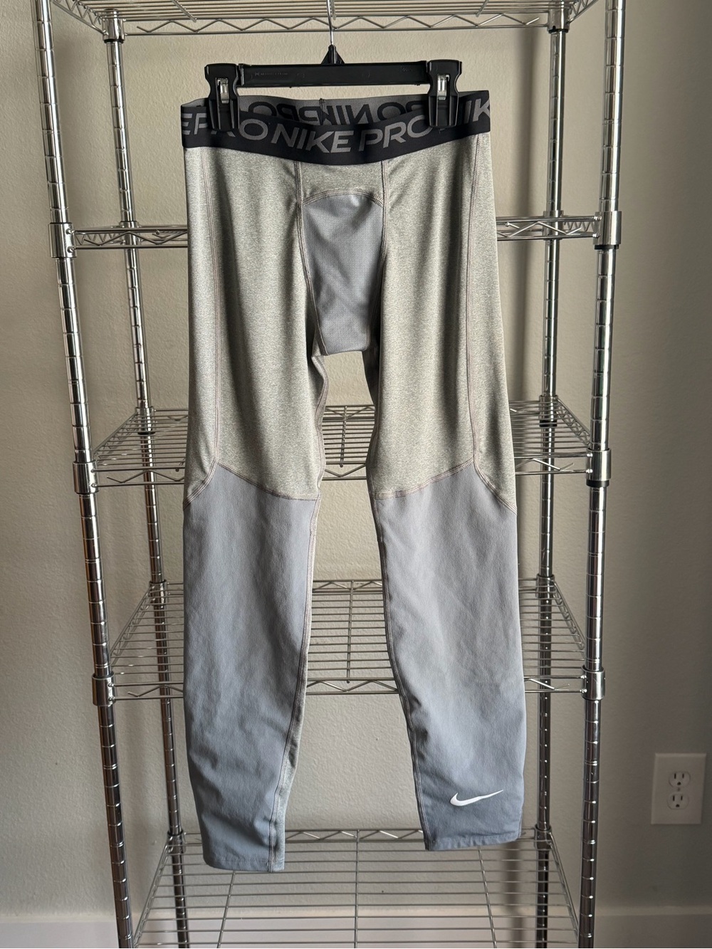 Nike Kids Two-Tone Gray Compression Leggings